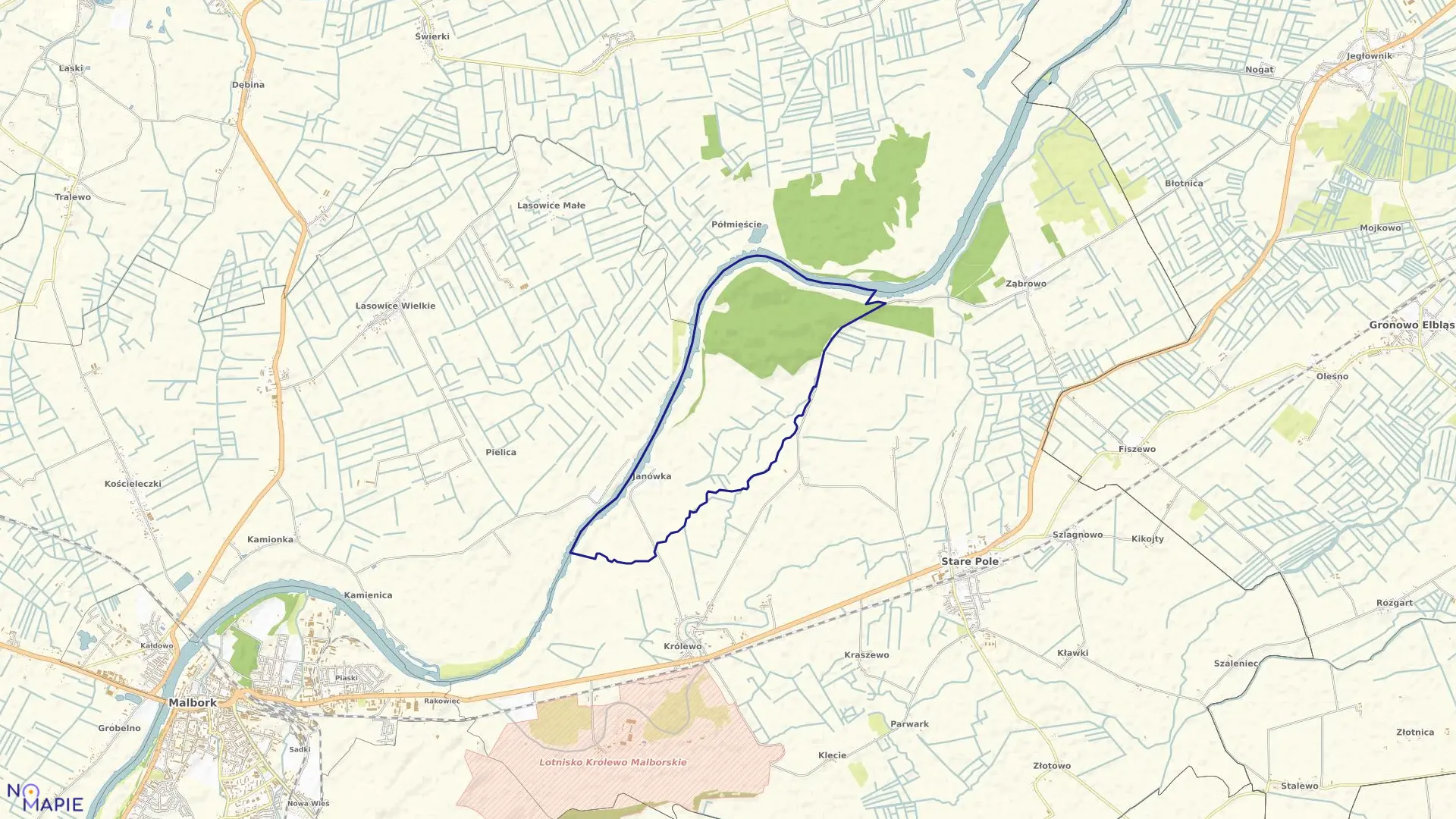 Mapa obrębu Janówka w gminie Stare Pole