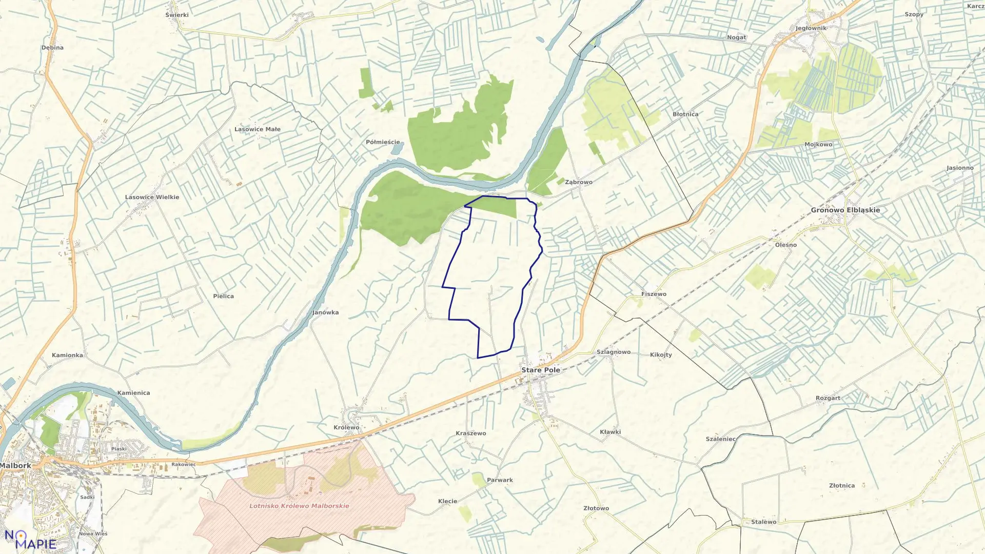 Mapa obrębu Kaczynos Kolonia w gminie Stare Pole