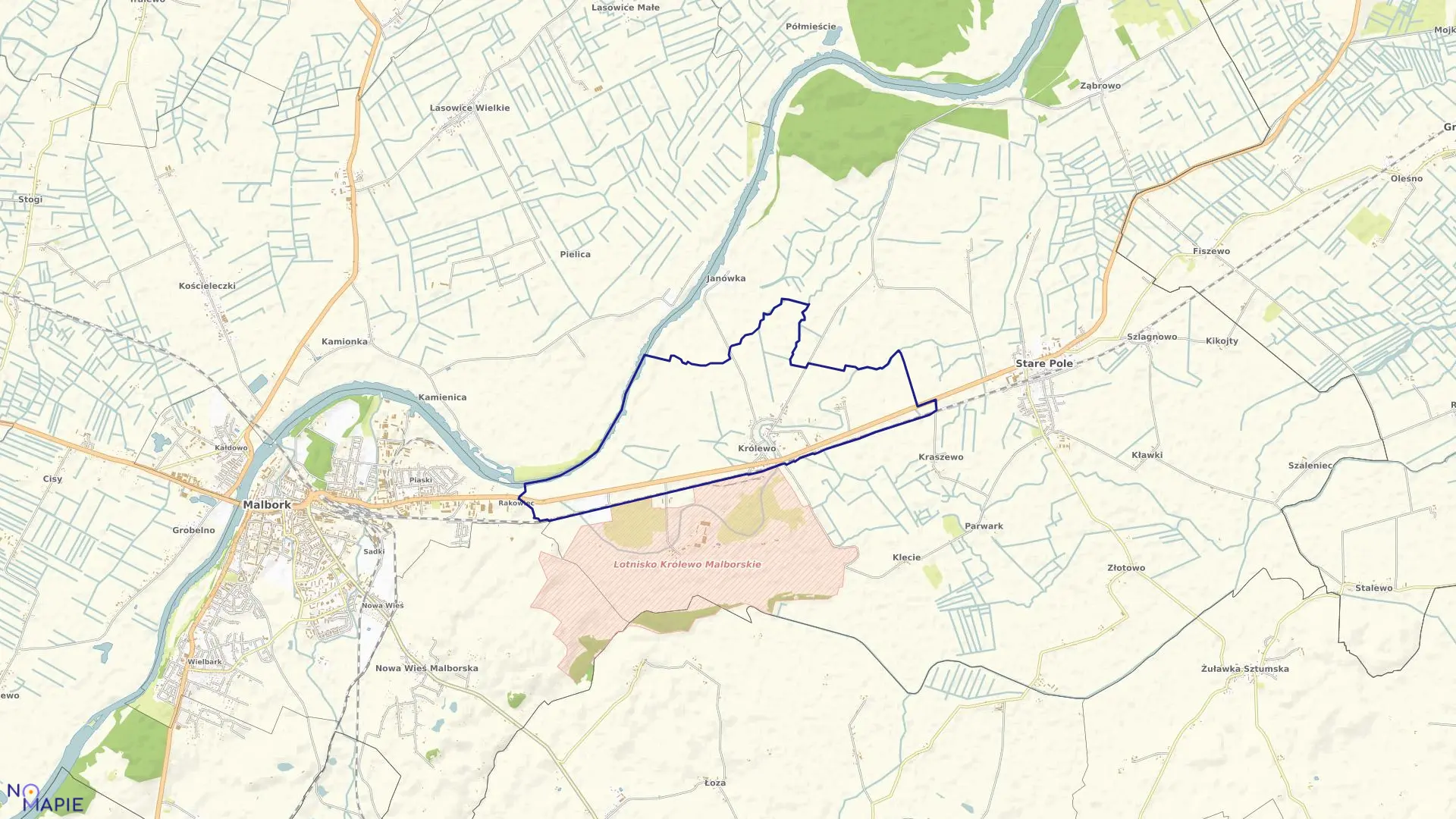 Mapa obrębu Królewo w gminie Stare Pole