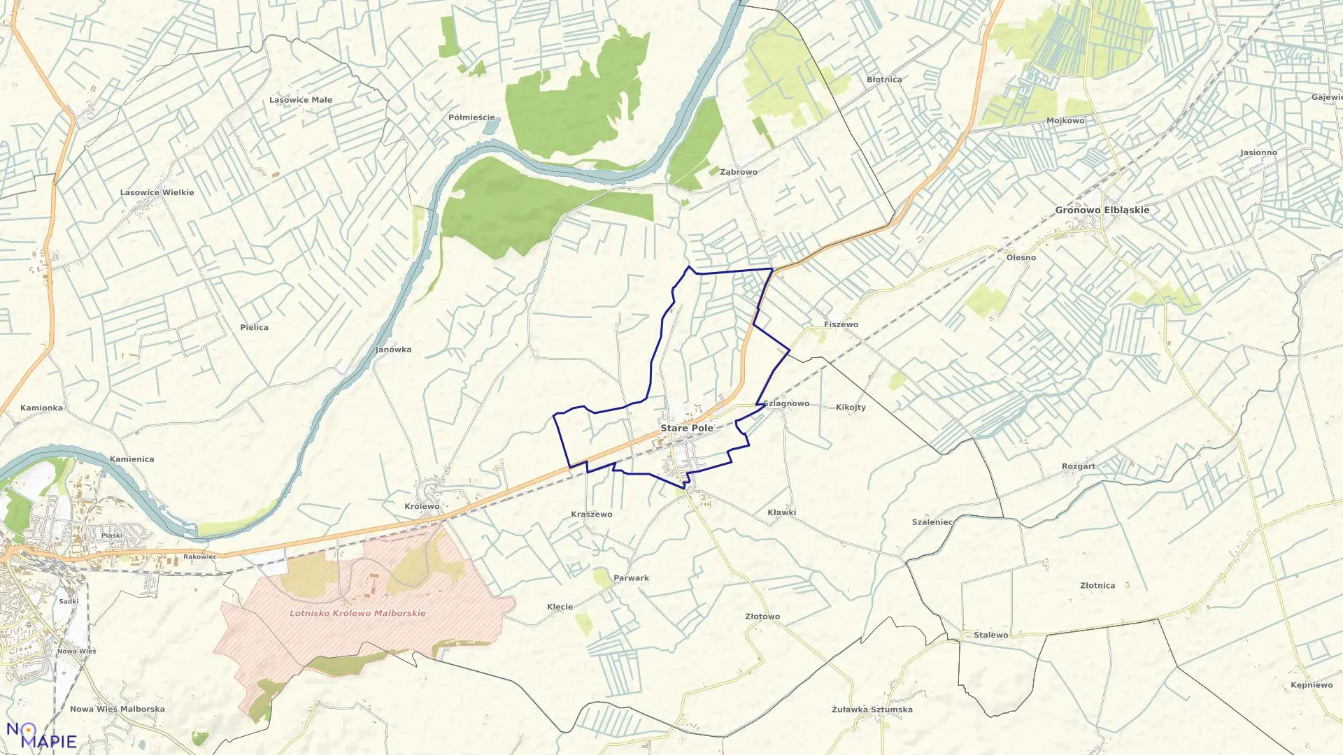 Mapa obrębu Stare Pole w gminie Stare Pole